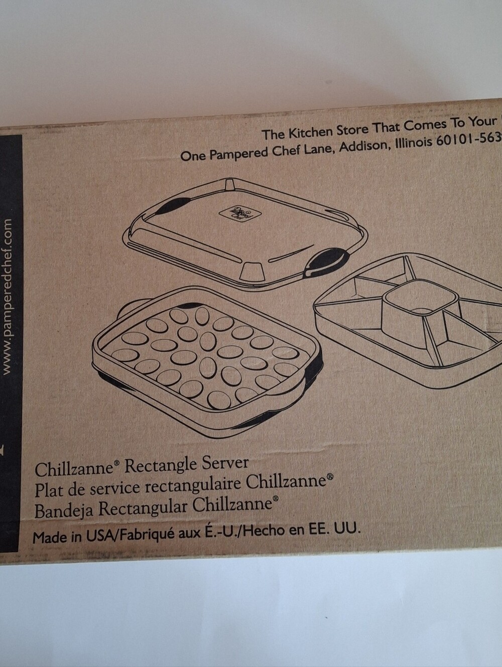 Pampered Chef Chillzanne Rectangle Server Tray Set 2781 NIB